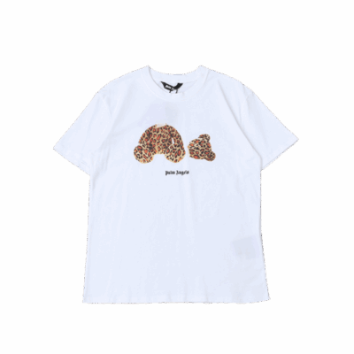 T-SHIRT PALM ANGLS LEOPARD BEAR – WHITE