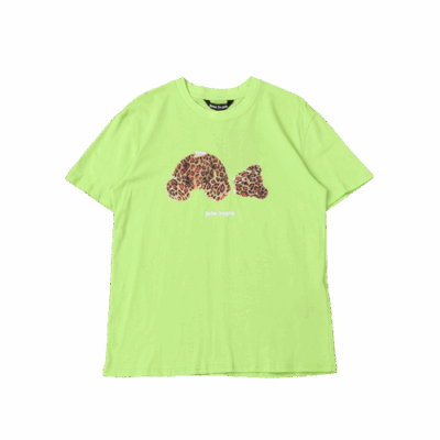T-SHIRT PALM ANGLS LEOPARD BEAR – GREEN FLUO