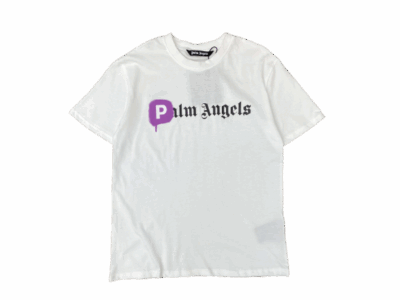 T-SHIRT PALM ANGLS PUSHING P – WHITE/PURPLE