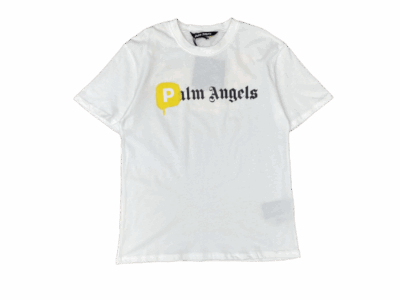 T-SHIRT PALM ANGLS PUSHING P – WHITE/YELLOW