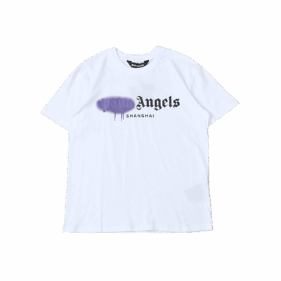 T-SHIRT PALM ANGLS – WHITE/PURPLE