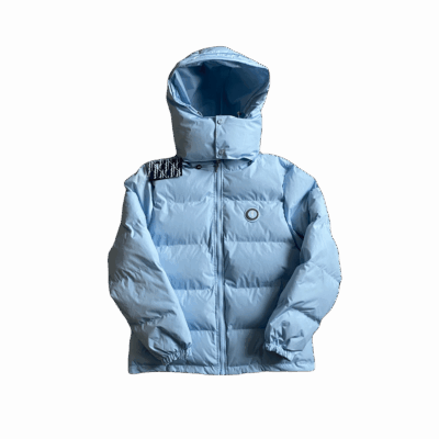 DETACHABLE HOODED PUFFER-ICE BLUE