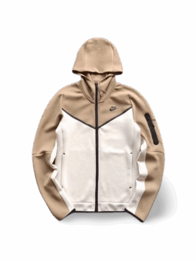 NK TECH FLEECE – ALMOND BROWN/WHITE (complete)