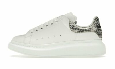 Oversized bianco argento coccodrillo