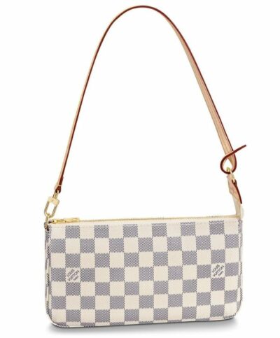 Borsa a mano Damier bianca/marrone