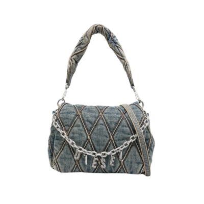 Charm-D denim shoulder bag