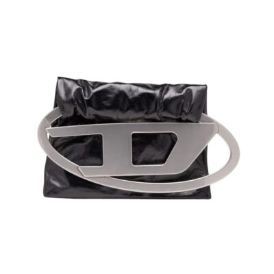 logo-plaque leather pouch