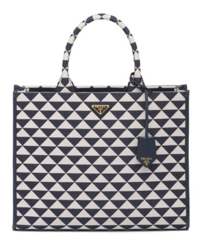 Symbole Embroidered Tote Blu 39 cm