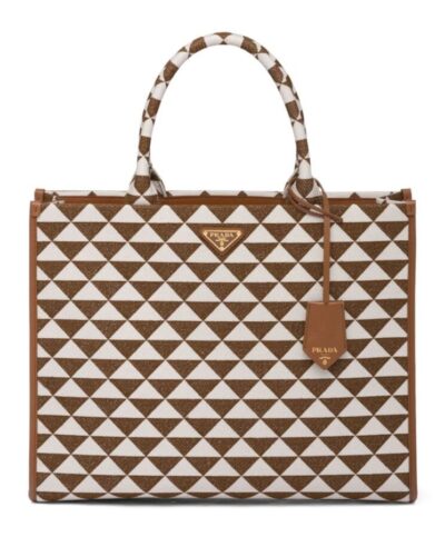 Symbole Embroidered Tote Caffè 39 cm